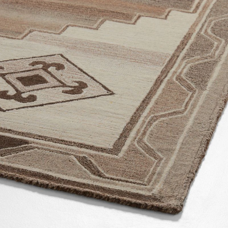 Lyon Wool Traditional Hand-Tufted Brown Rug Swatch 12"x18"