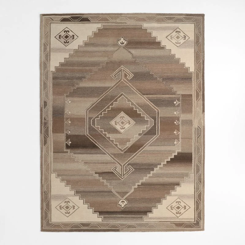 Lyon Wool Traditional Hand-Tufted Brown Rug Swatch 12"x18"