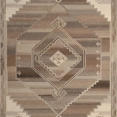 Lyon Wool Traditional Hand-Tufted Brown Area Rug 6'x9'