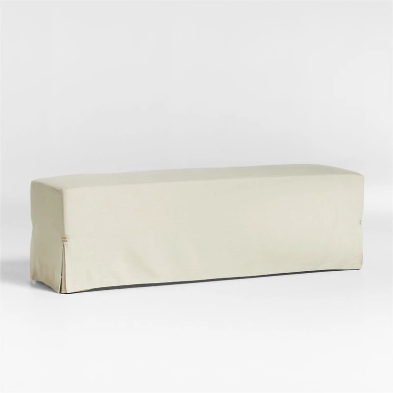 Lyra 60" Natural Beige Slipcovered Bench
