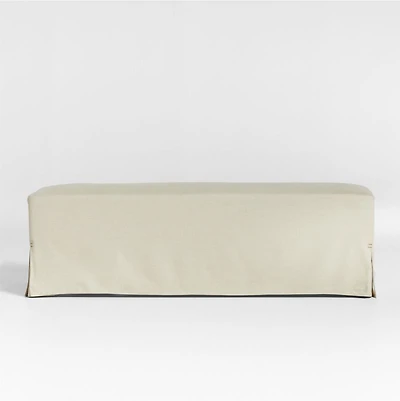 Lyra 60" Natural Beige Slipcovered Bench
