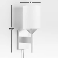 Lyre Blackened Steel Single-Light Torch Plug In Wall Sconce