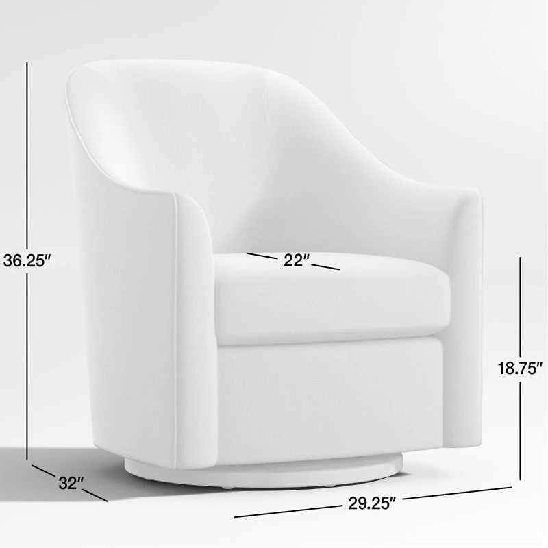 Lyric Natural Curved Nursery Swivel Nursery Glider Chair