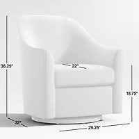 Lyric Natural Curved Nursery Swivel Nursery Glider Chair