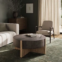 Mackinley Iron and Natural Wood 41.5" Round Coffee Table