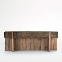 Mackinley 78.75" Rectangular Iron and Natural Oak Wood Console Table