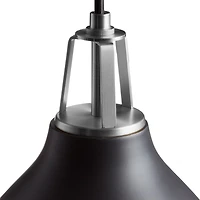 Maddox Black Bell Large Pendant Light with Nickel Socket