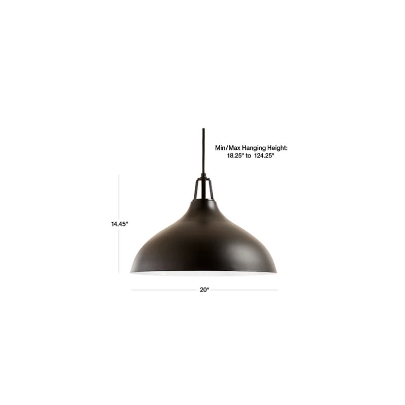 Maddox Black Bell Pendant Light with Black Socket