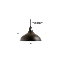 Maddox Black Bell Pendant Light with Black Socket