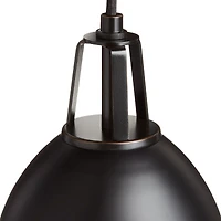 Maddox Black Dome Pendant Light with Black Socket