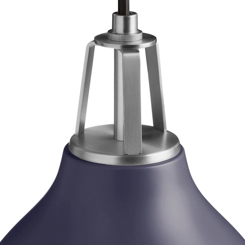 Maddox Navy Bell Pendant Small with Nickel Socket