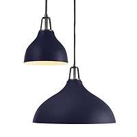 Maddox Navy Bell Pendant Small with Nickel Socket