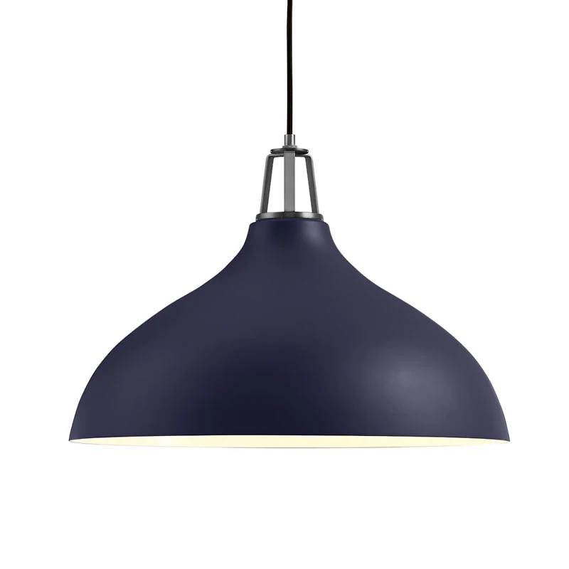 Maddox Navy Bell Pendant Small with Nickel Socket