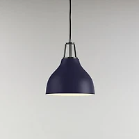 Maddox Navy Bell Pendant Small with Nickel Socket
