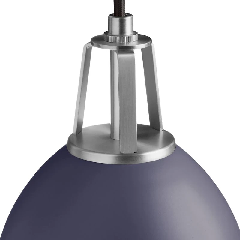 Maddox Navy Dome Pendant Large with Nickel Socket