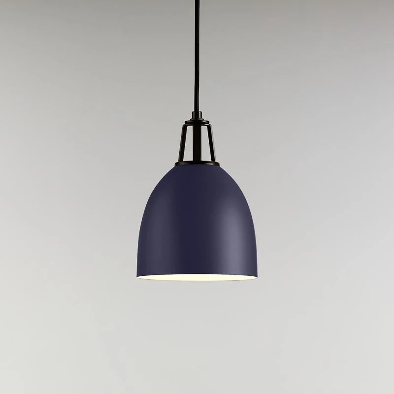 Maddox Navy Dome Large Pendant Light with Black Socket