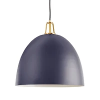 Maddox Navy Dome Large Pendant Light with Brass Socket