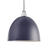 Maddox Navy Dome Pendant Large with Nickel Socket