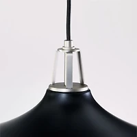 Maddox Oversized Black Dome Pendant Light with Nickel Socket