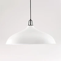 Maddox Oversized White Dome Pendant Light with Black Socket