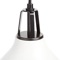 Maddox White Bell Small Pendant Light with Black Socket