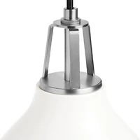 Maddox White Bell Large Pendant Light with Nickel Socket