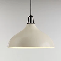 Maddox White Bell Small Pendant Light with Black Socket