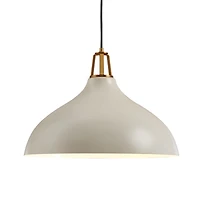 Maddox White Bell Small Pendant Light with Brass Socket