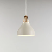 Maddox White Bell Small Pendant Light with Brass Socket