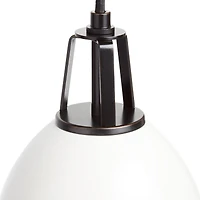 Maddox White Dome Small Pendant Light with Black Socket