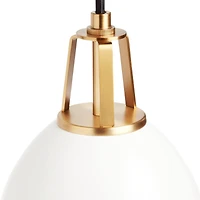 Maddox White Dome Large Pendant Light with Brass Socket