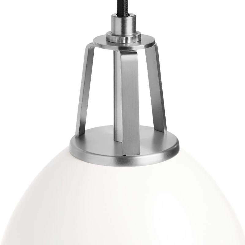 Maddox White Dome Pendant Small with Nickel Socket