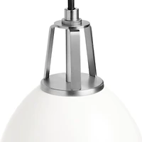 Maddox White Dome Pendant Small with Nickel Socket