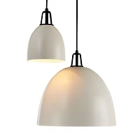 Maddox White Dome Small Pendant Light with Black Socket