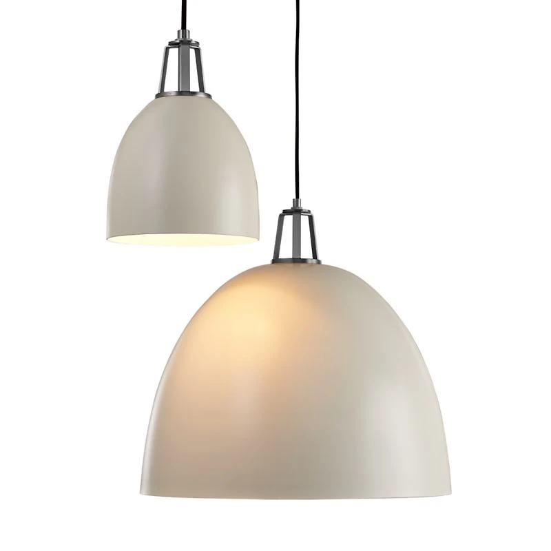 Maddox White Dome Pendant Small with Nickel Socket
