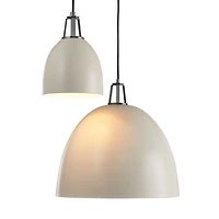 Maddox White Dome Pendant Small with Nickel Socket