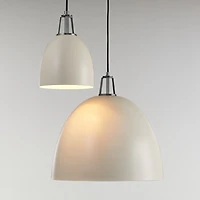 Maddox White Dome Pendant Small with Nickel Socket