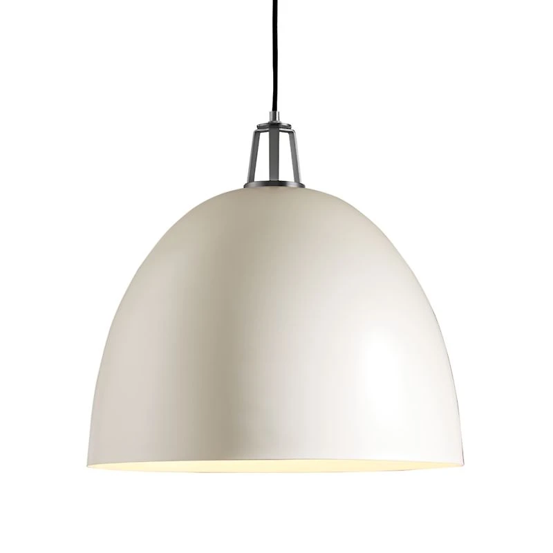 Maddox White Dome Pendant Small with Nickel Socket
