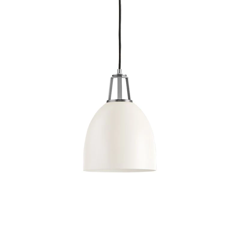 Maddox White Dome Pendant Small with Nickel Socket