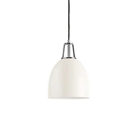 Maddox White Dome Pendant Small with Nickel Socket