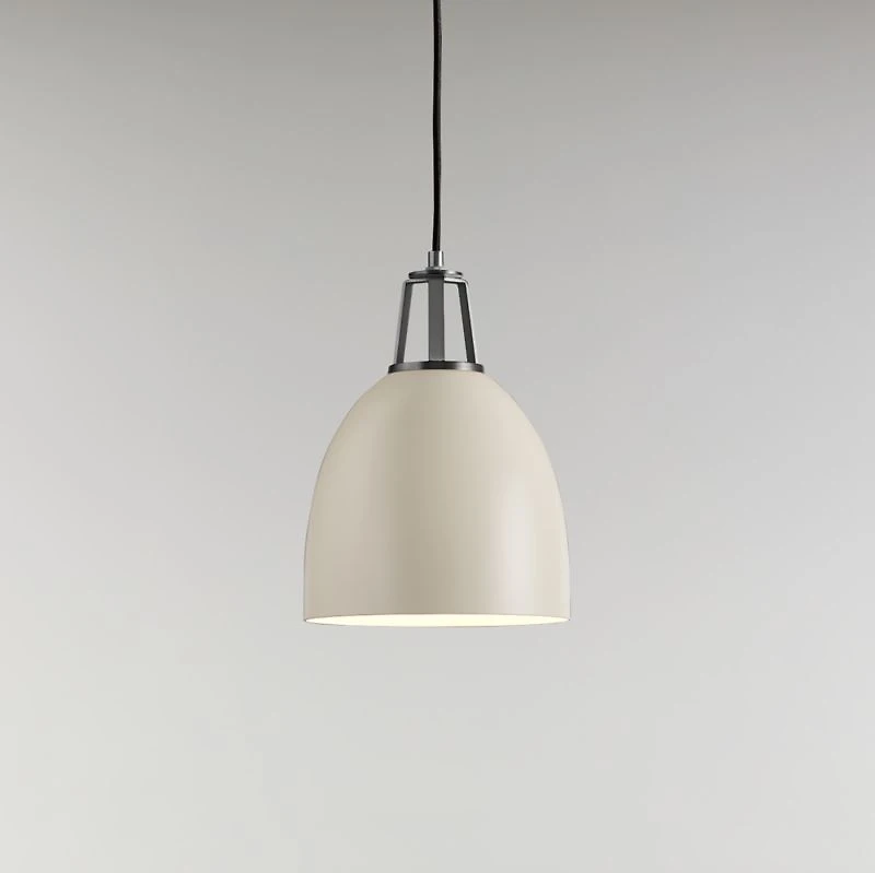 Maddox White Dome Pendant Small with Nickel Socket