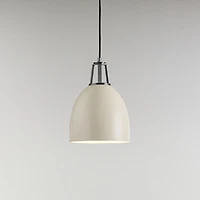 Maddox White Dome Pendant Small with Nickel Socket