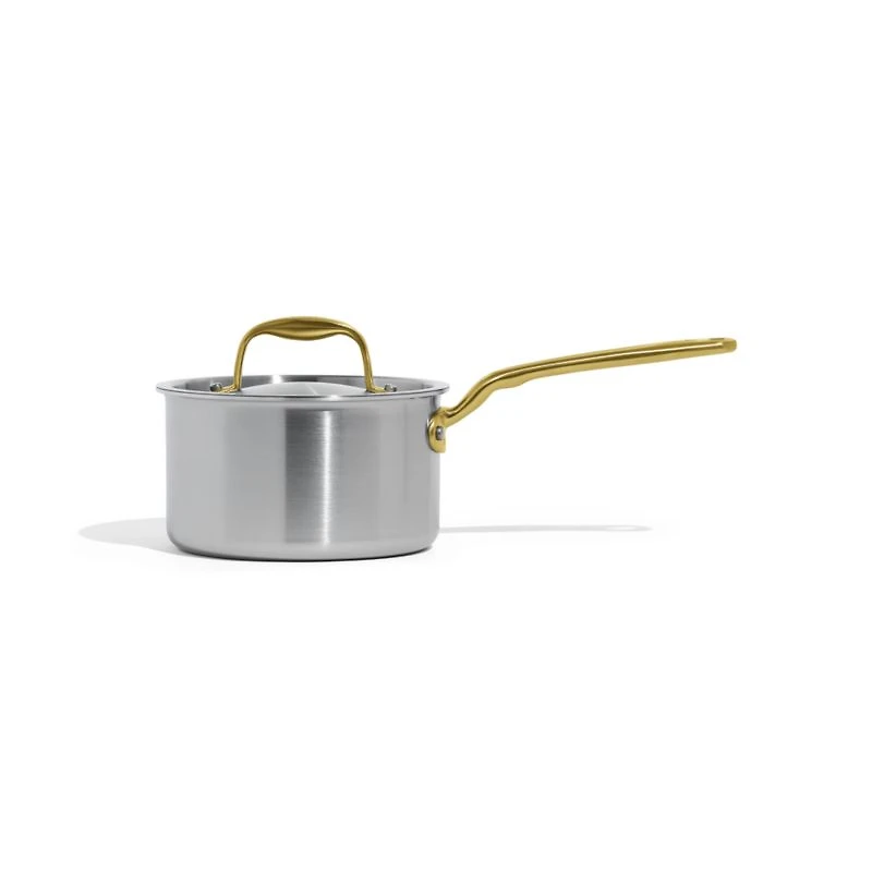 Made In CeramiClad™ Non-Stick 2-Qt. Saucepan with Antique Brass Hardware