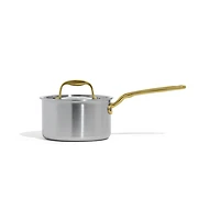 Made In CeramiClad™ Non-Stick 2-Qt. Saucepan with Antique Brass Hardware
