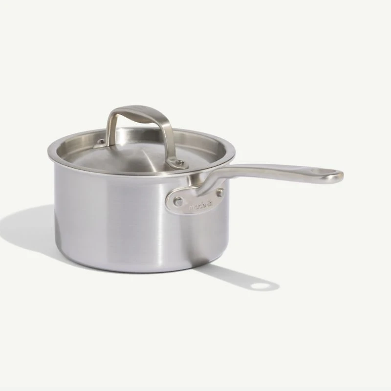 Made In CeramiClad™ Non-Stick -Qt. Saucepan with Stainless Steel Hardware