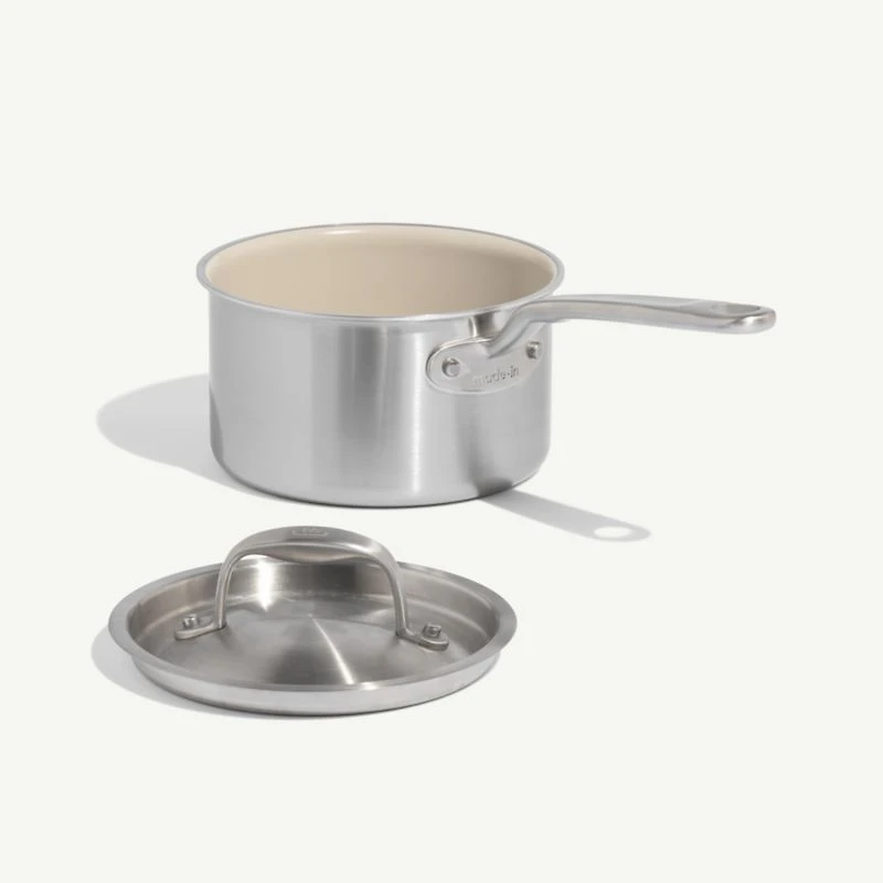 Made In CeramiClad™ Non-Stick -Qt. Saucepan with Stainless Steel Hardware