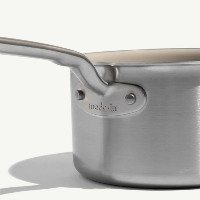 Made In CeramiClad™ Non-Stick -Qt. Saucepan with Stainless Steel Hardware