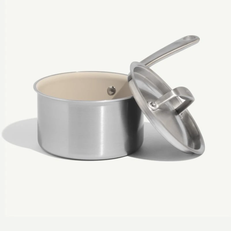 Made In CeramiClad™ Non-Stick -Qt. Saucepan with Stainless Steel Hardware