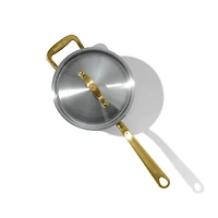 Made In CeramiClad™ Non-Stick 4-Qt. Saucepan with Antique Brass Hardware