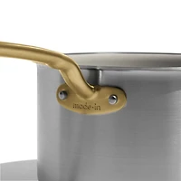 Made In CeramiClad™ Non-Stick 4-Qt. Saucepan with Antique Brass Hardware